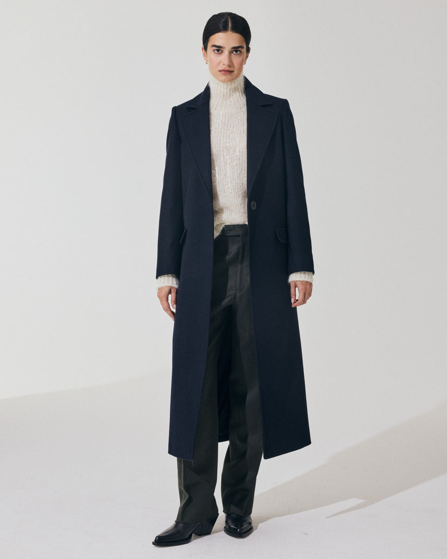 Scaglione COAT PETTO SEMPLICE NAVY Nuovo