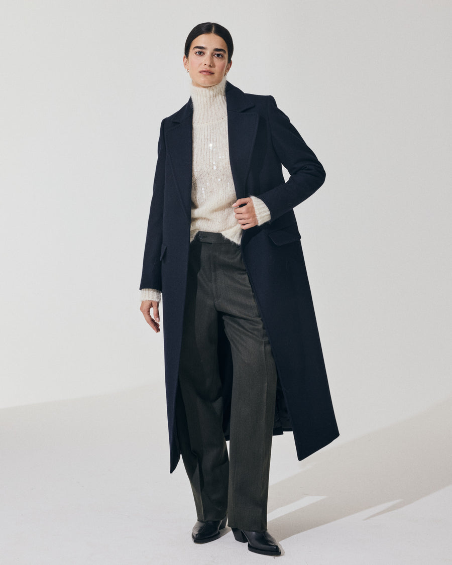 Scaglione COAT PETTO SEMPLICE NAVY Nuovo