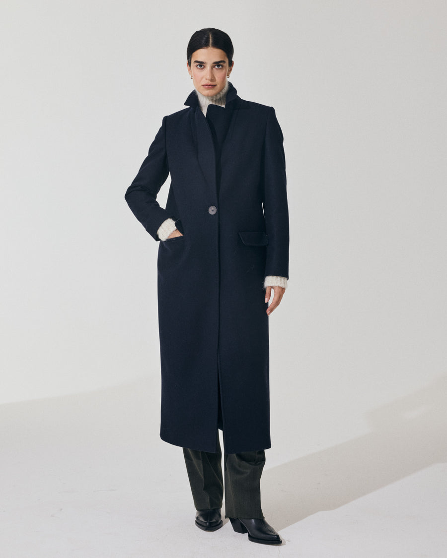 Scaglione COAT PETTO SEMPLICE NAVY Nuovo