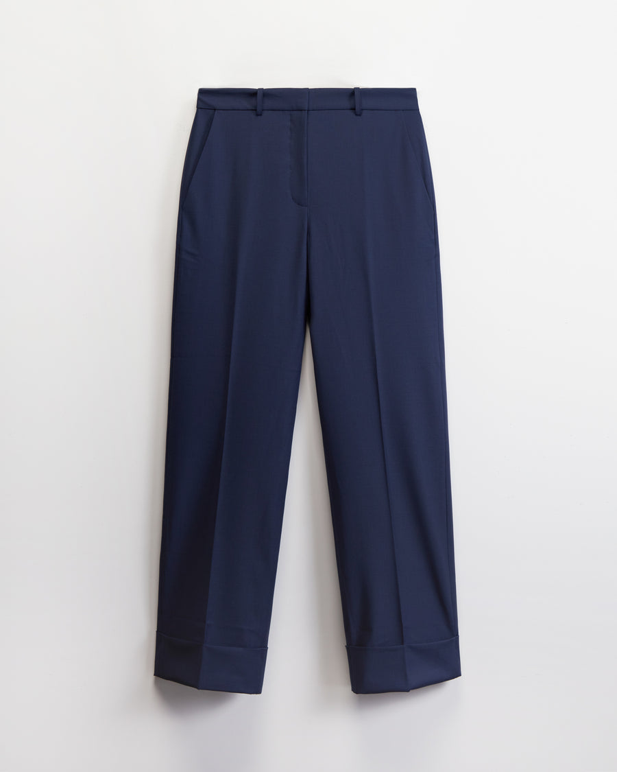 Scaglione PANTS PIEGA CENTALE MERINO NAVY Affare Del Giorno