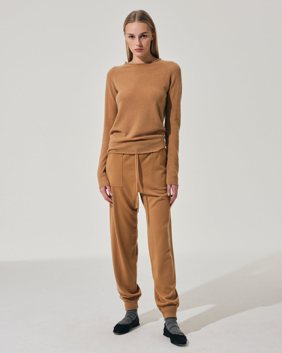 Scaglione PANTS FELPA MERINO CAMEL Presa
