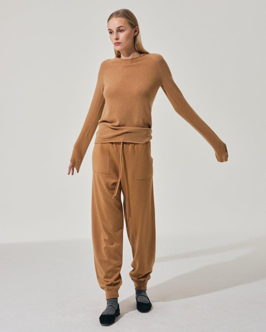 Scaglione PANTS FELPA MERINO CAMEL Presa