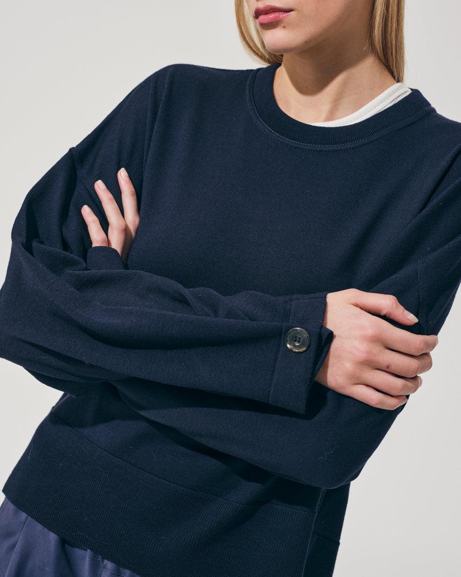 Scaglione ROUND NECK SWEATSHIRT NAVY Offerta settimanale