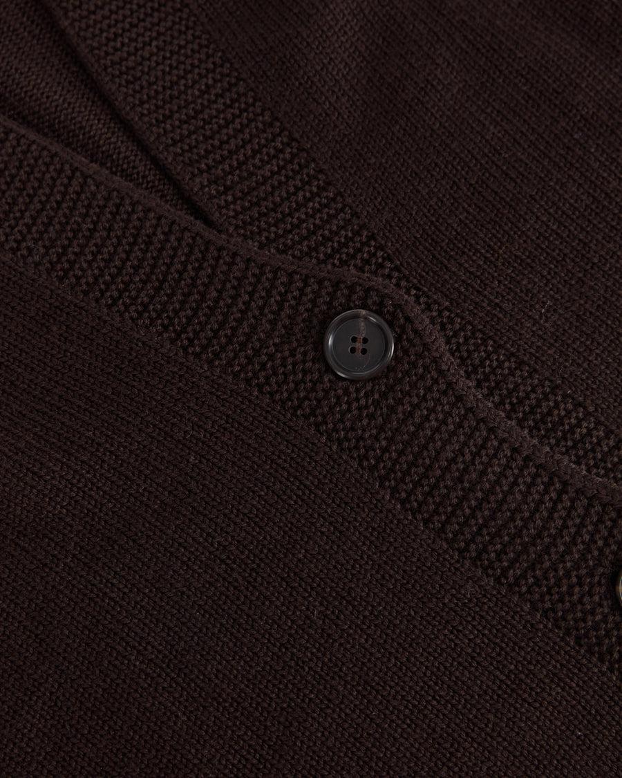 Scaglione CARDIGAN RAGLAN SEAMLESS MERINO EBANO Italy