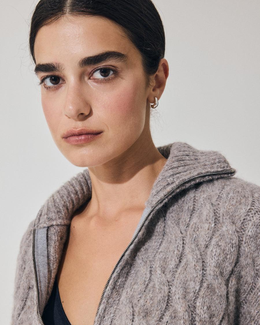 Scaglione BOMBER CORTO ZIP CABLES LTGREY Vendita