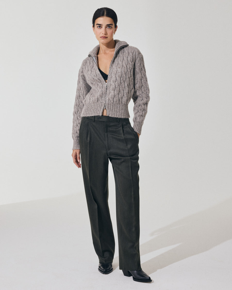 Scaglione BOMBER CORTO ZIP CABLES LTGREY Vendita