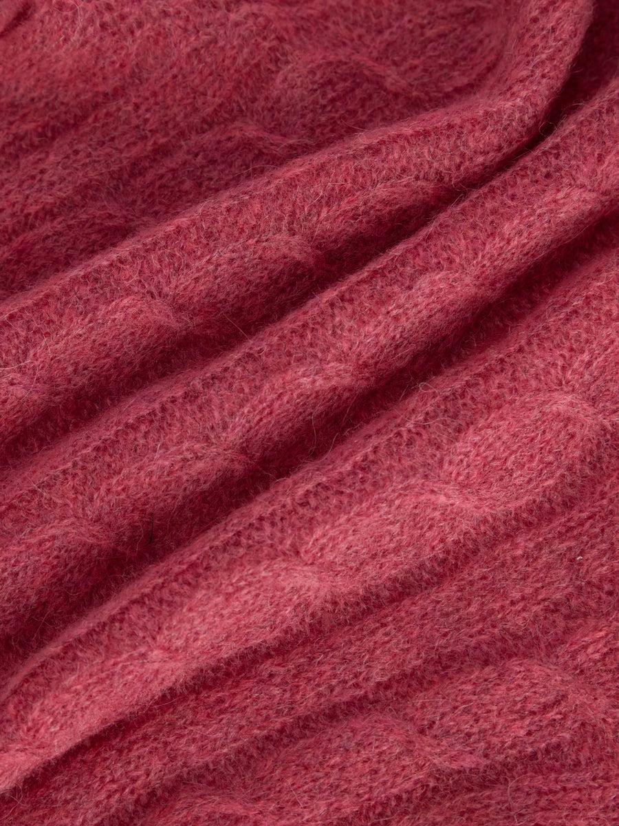 Scaglione ROUND NECK SLIM CABLES ULTRALIGHT DAHLIA Prezzo Ridotto