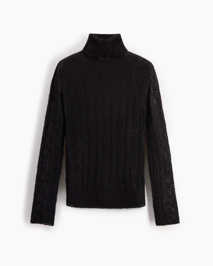 Scaglione TURTLE NECK SLIM CABLES ULTRALIGHT BLACK Novità