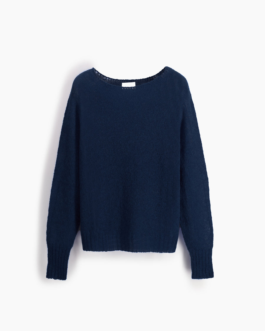 Scaglione BOAT NECK BOXY RAGLAN SEAMLESS NAVY Online