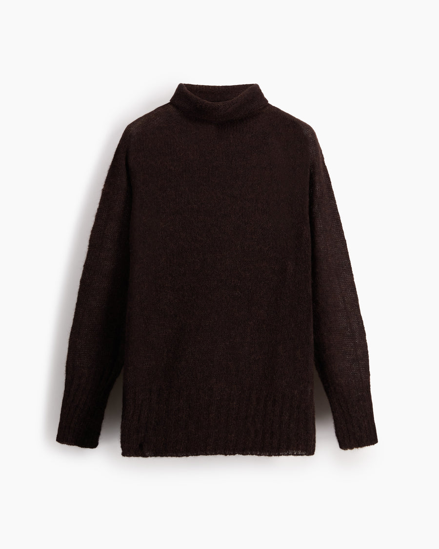 Scaglione TURTLE NECK RAGLAN SEAMLESS EBANO In Vendita