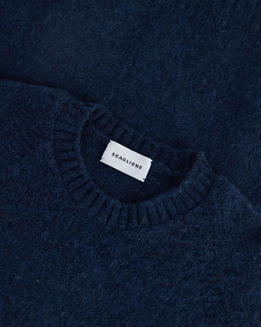Scaglione ROUND NECK RAGLAN SEAMLESS BRUSHED NAVY Saldi Di Fabbrica