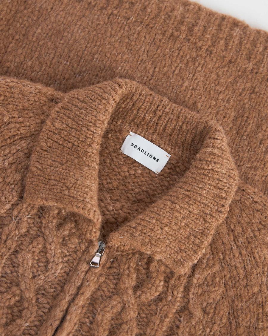Scaglione ZIPPER ALPACA ARAN CARAMEL Italy