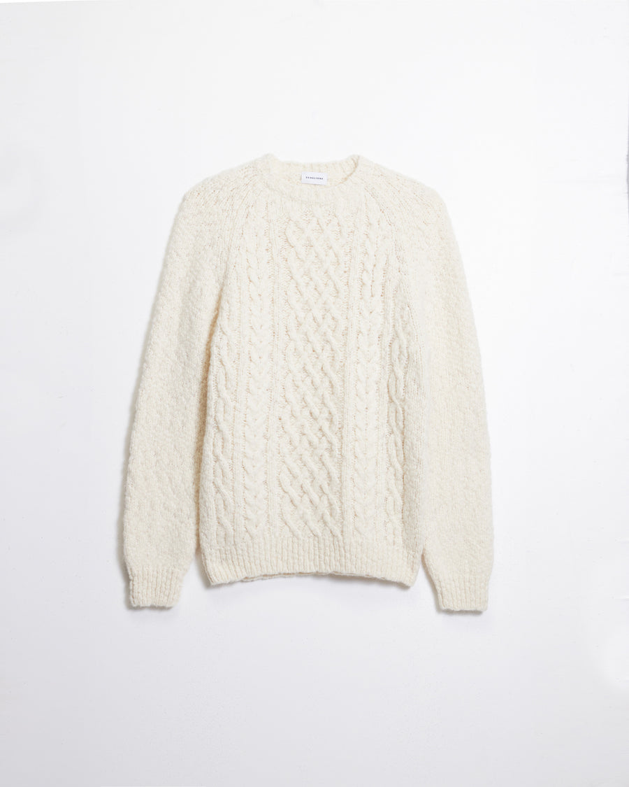 Scaglione ROUND NECK ALPACA ARAN MILK Italia