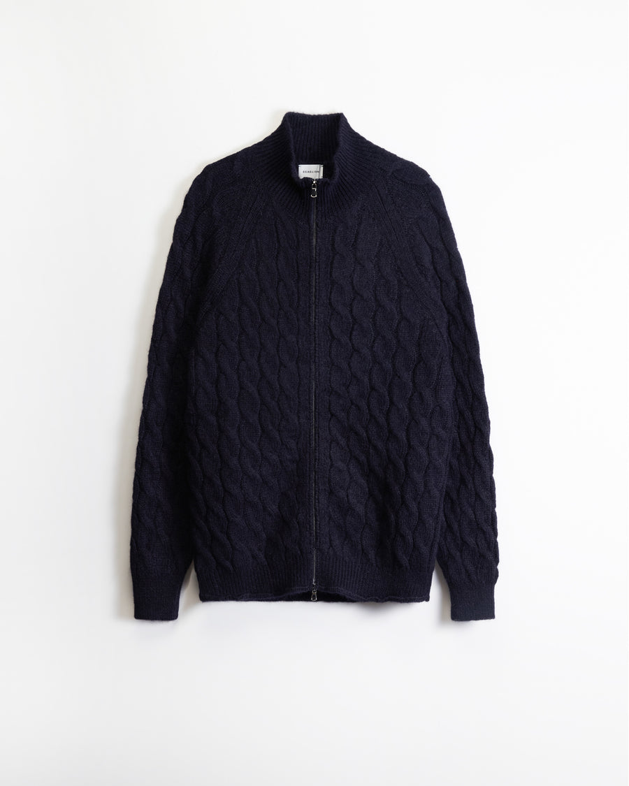Scaglione ZIPPER RAGLAN CABLES NAVY 2025