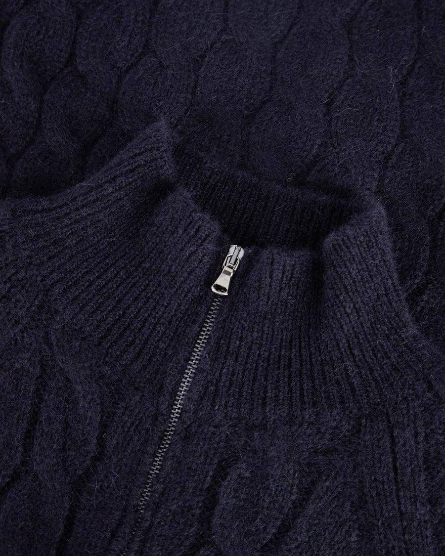 Scaglione ZIPPER RAGLAN CABLES NAVY 2025