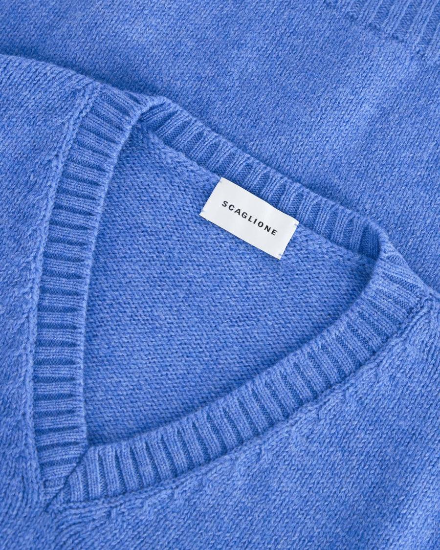 Scaglione GILET SOFTWOOL CORNFLOWER Qualità