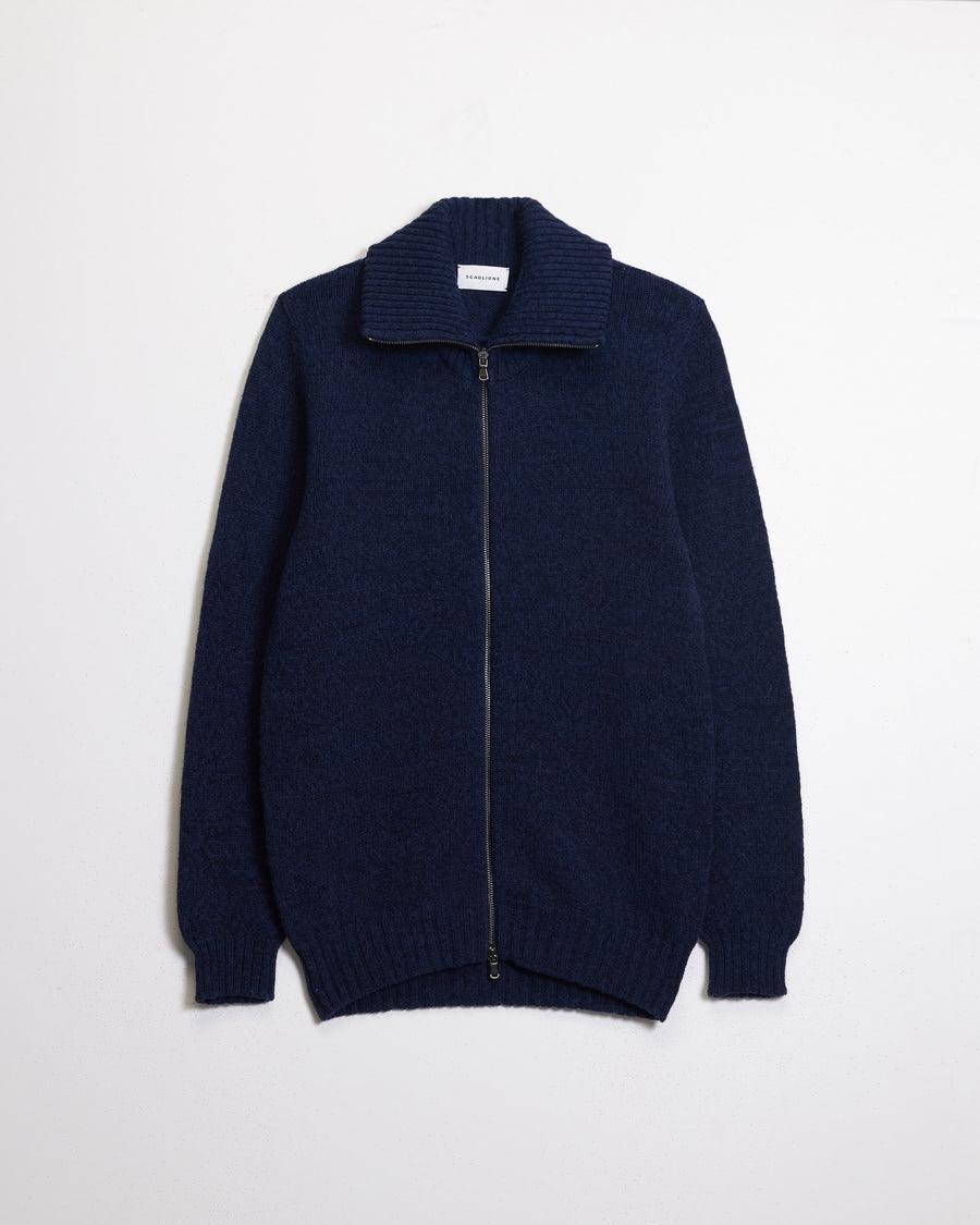 Scaglione ZIPPER SOFTWOOL NAVY Promozione