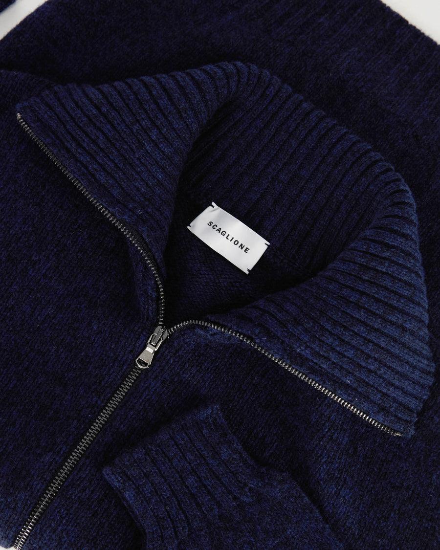 Scaglione ZIPPER SOFTWOOL NAVY Promozione