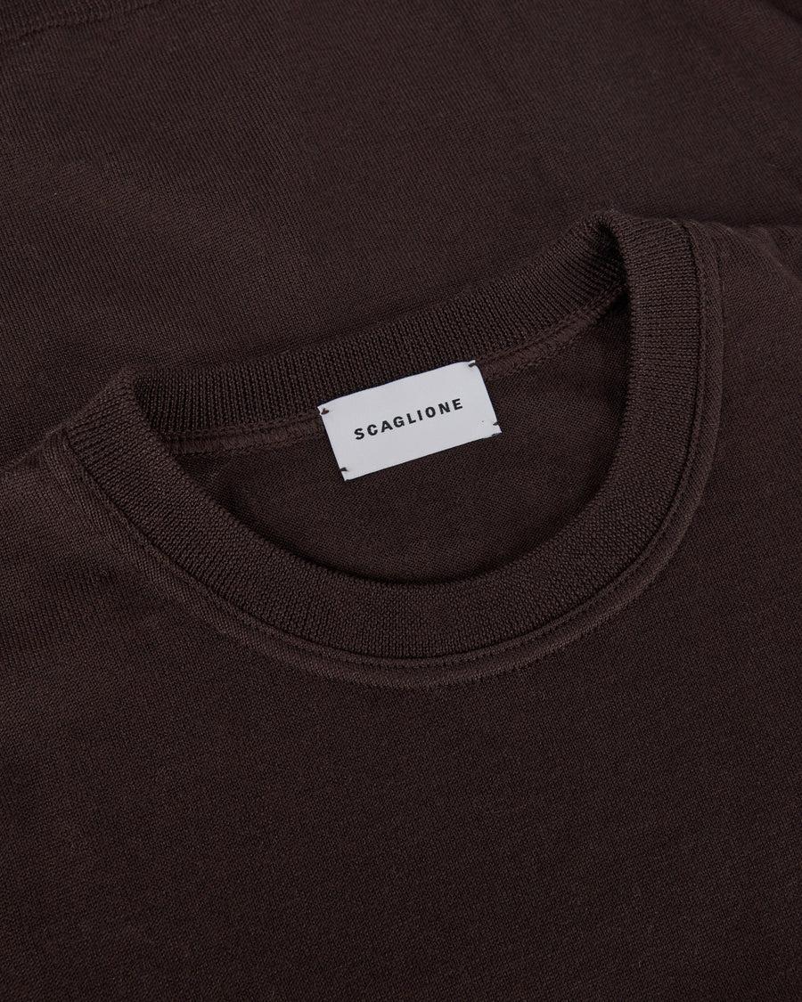 Scaglione ROUND NECK COMPACT MERINO EBANO Sconto di tempo limitato