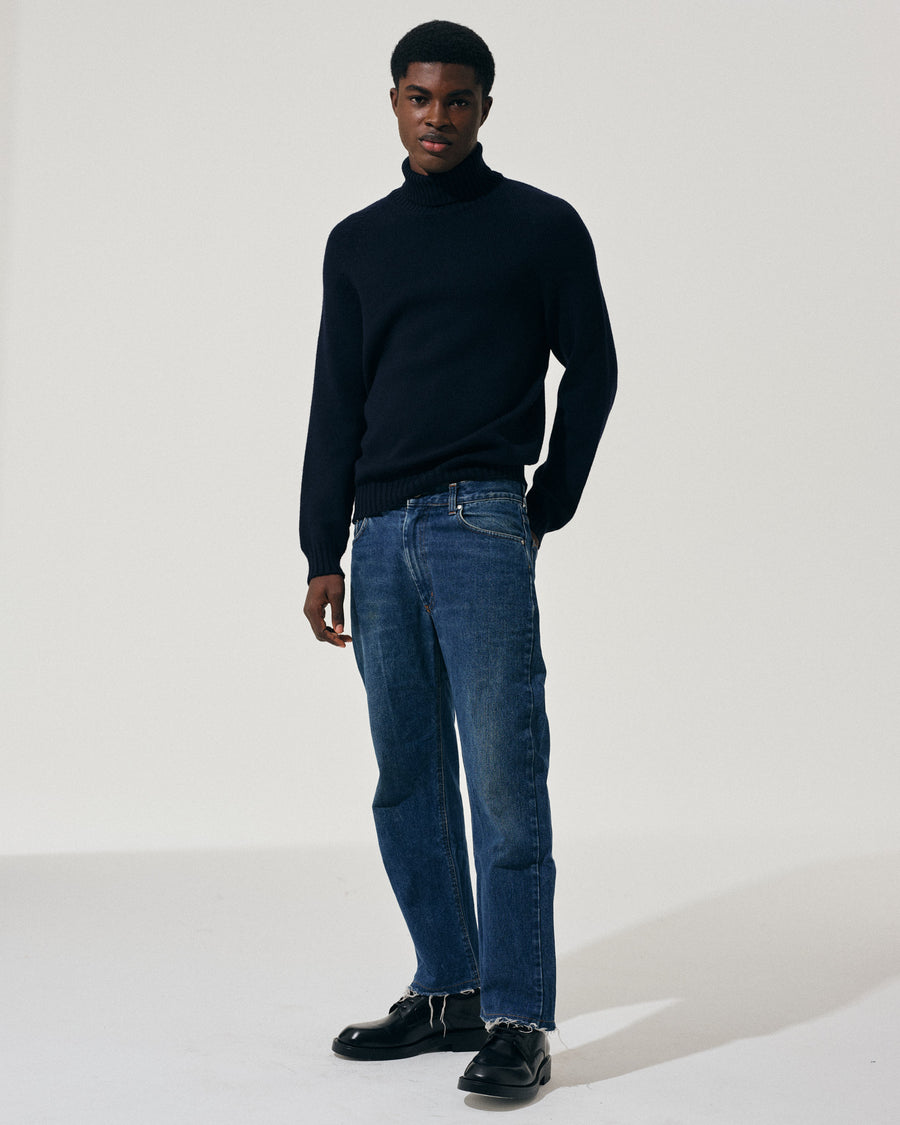 Scaglione TURTLE NECK RAGLAN SOFT MERINO NAVY Acquista Ora