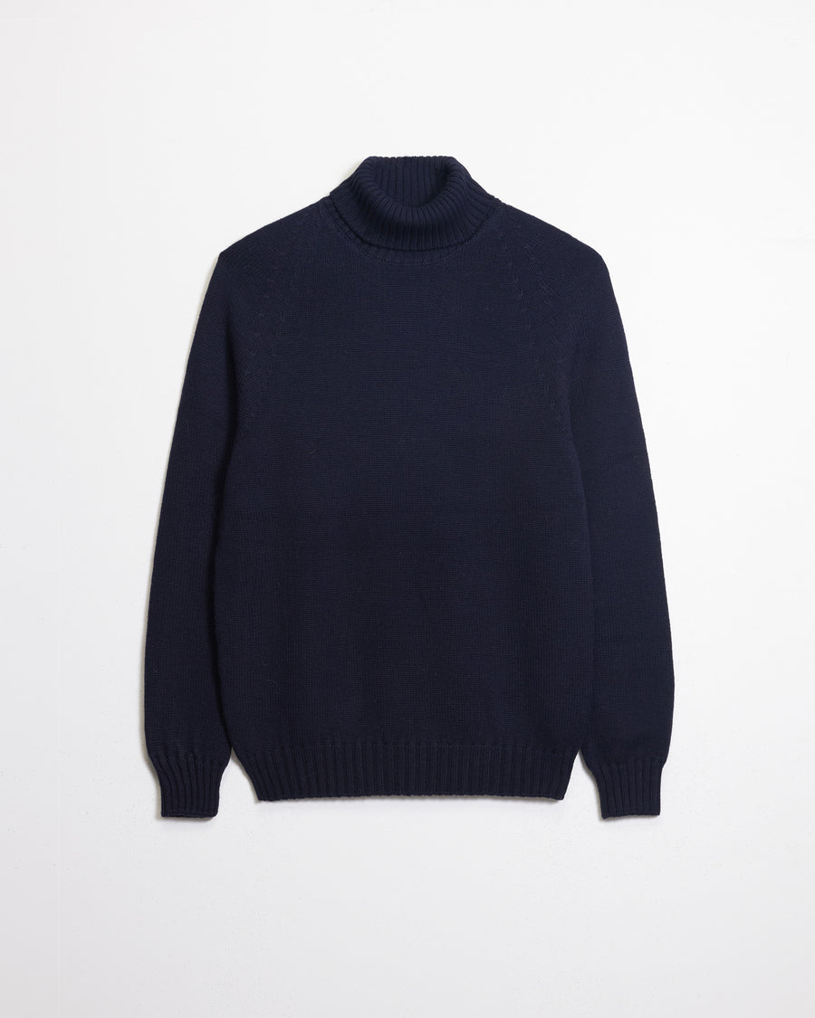 Scaglione TURTLE NECK RAGLAN SOFT MERINO NAVY Acquista Ora