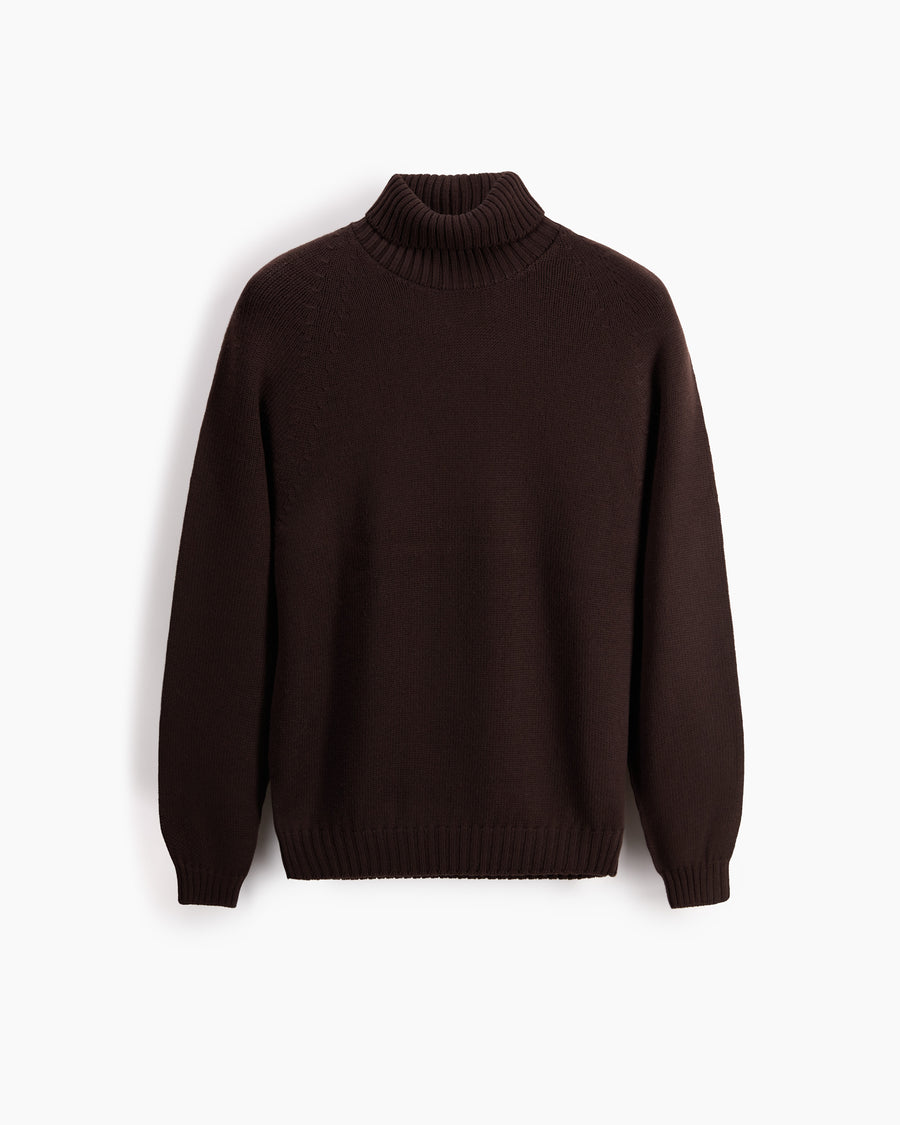 Scaglione TURTLE NECK RAGLAN SOFT MERINO EBANO Promozione Limitata