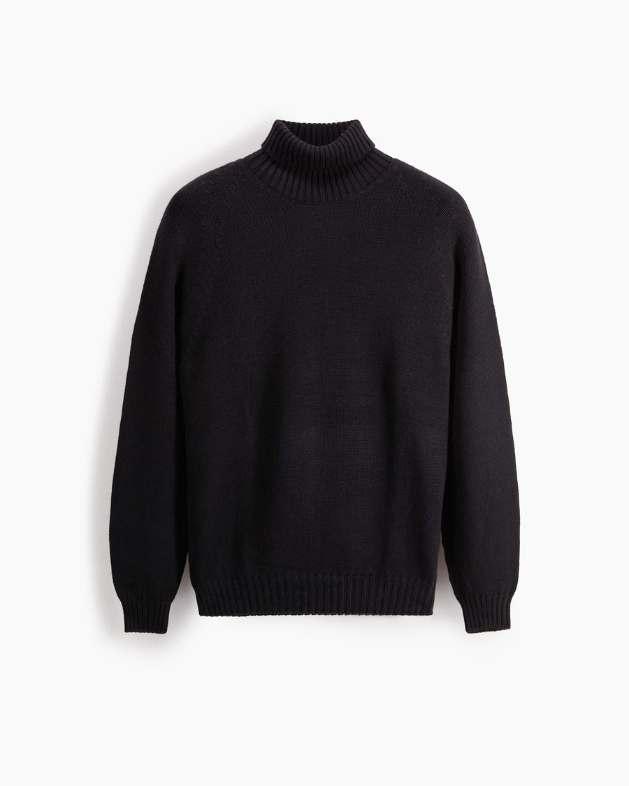 Scaglione TURTLE NECK RAGLAN SOFT MERINO BLACK Fino Al -60%