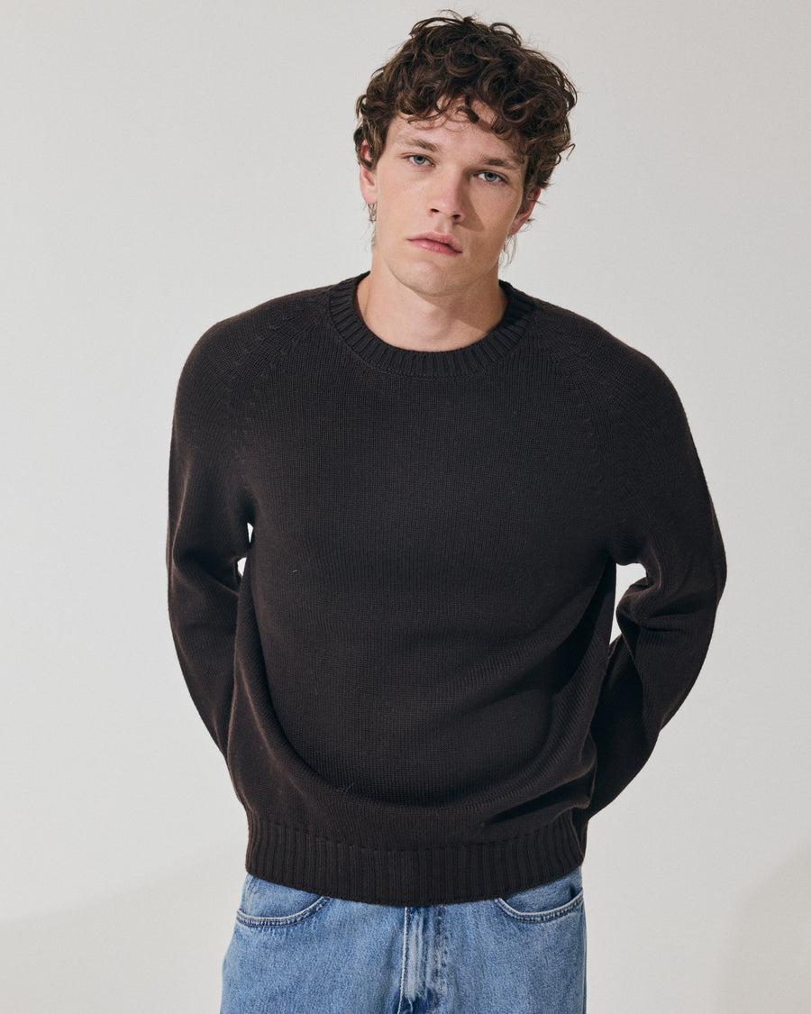 Scaglione ROUND NECK RAGLAN SOFT MERINO EBANO Sottocosto