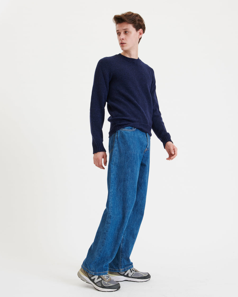 Scaglione ROUND NECK SEAMLESS SOFTWOOL NAVY Presa