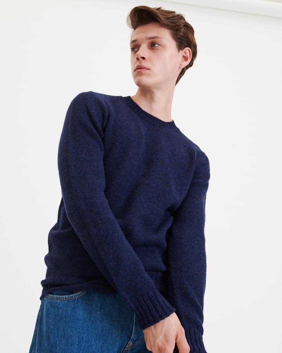 Scaglione ROUND NECK SEAMLESS SOFTWOOL NAVY Presa