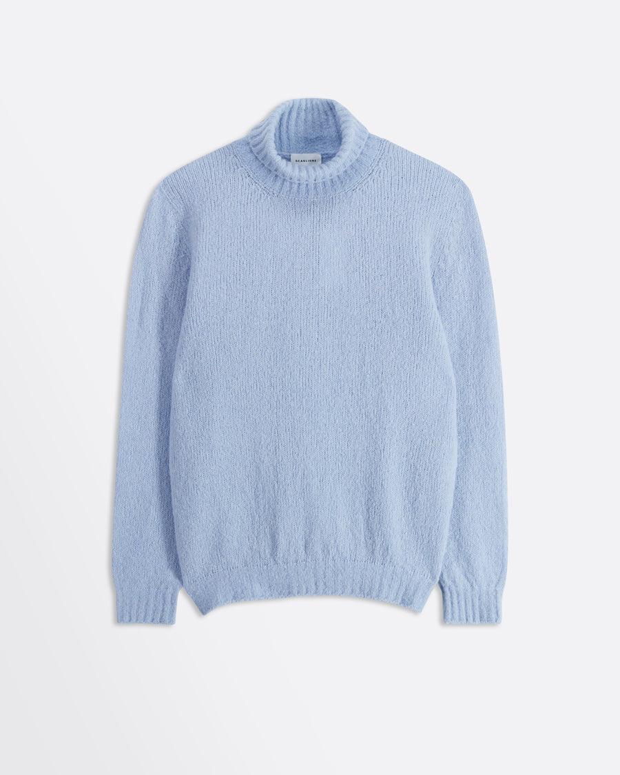 Scaglione TURTLE NECK SEAMLESS PUFFED CASHMERE CELESTE Online