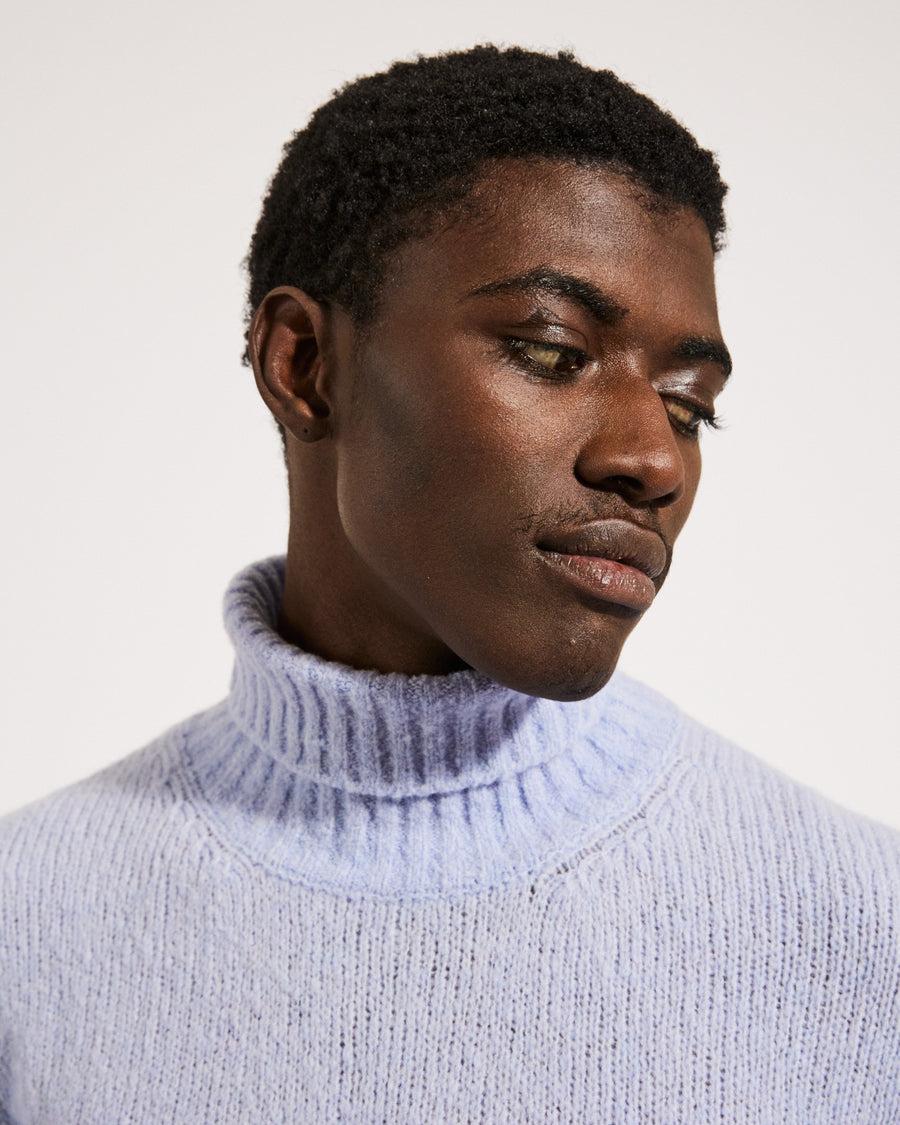 Scaglione TURTLE NECK SEAMLESS PUFFED CASHMERE CELESTE Online