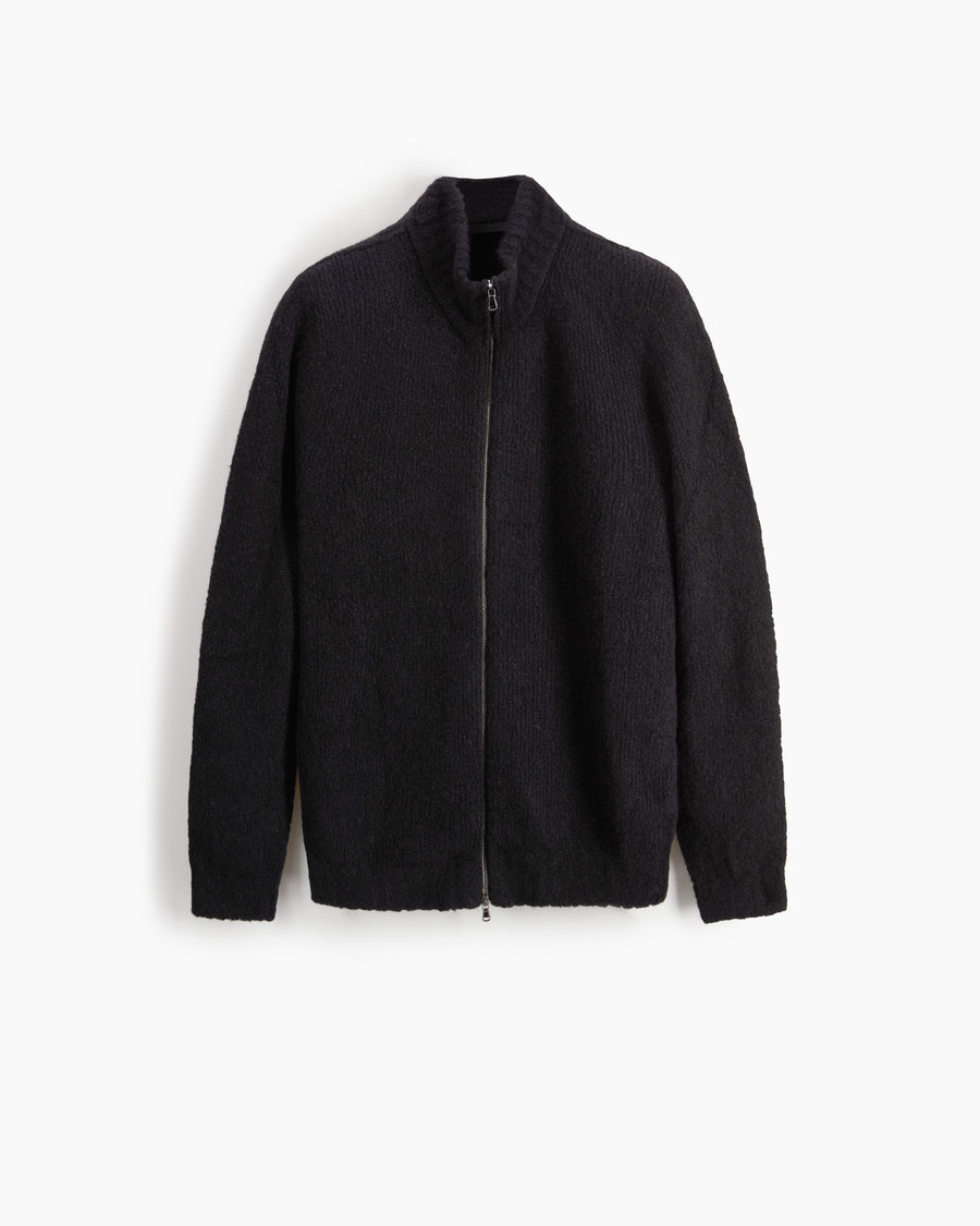 Scaglione ZIPPER PUFFED CASHMERE CASHMERE SEAMLESS BLACK Saldi Di Fabbrica