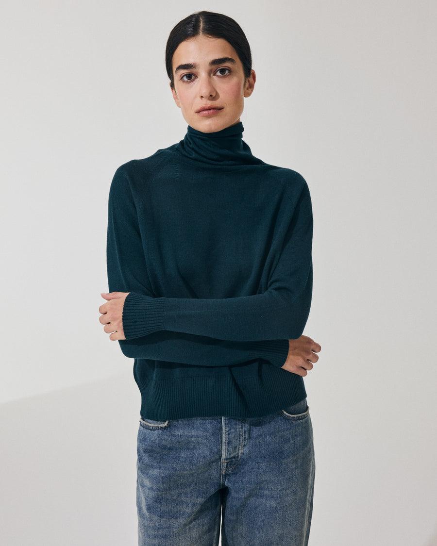 Scaglione MOCK N.RAGLAN SEAMLESS MERINO FOREST Latest stili