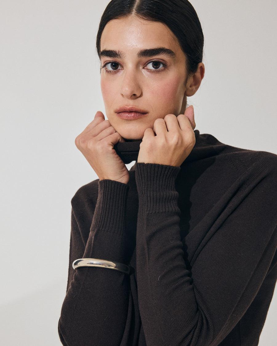 Scaglione MOCK N.RAGLAN SEAMLESS MERINO EBANO Ultimi due giorni
