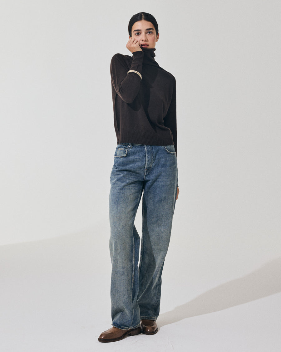 Scaglione MOCK N.RAGLAN SEAMLESS MERINO EBANO Ultimi due giorni