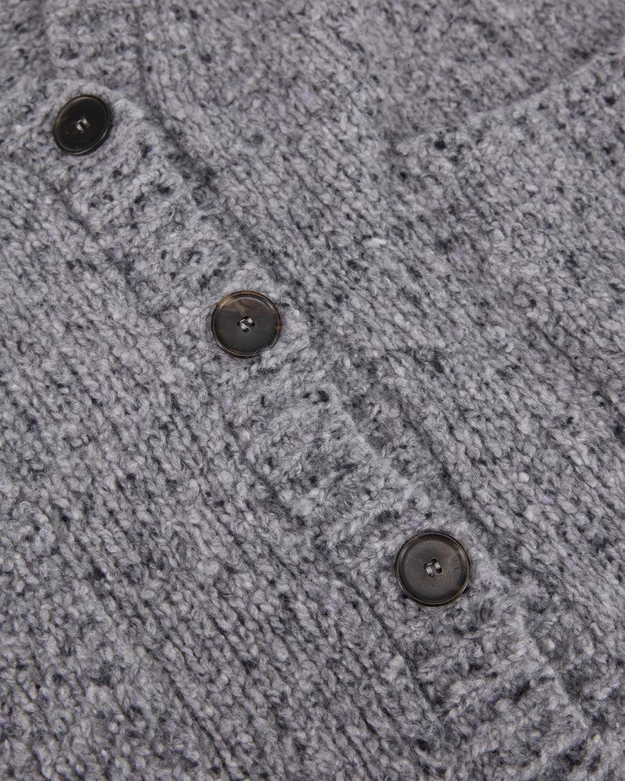 Scaglione MAXI CARDIGAN CASHMERE MULINE' GREY Enormi sconti
