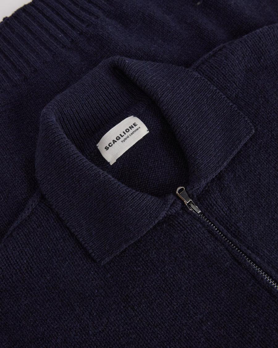 Scaglione POLO ZIPPER SOFT HYBRD CASHMERE NAVY Limitato a 3 giorni