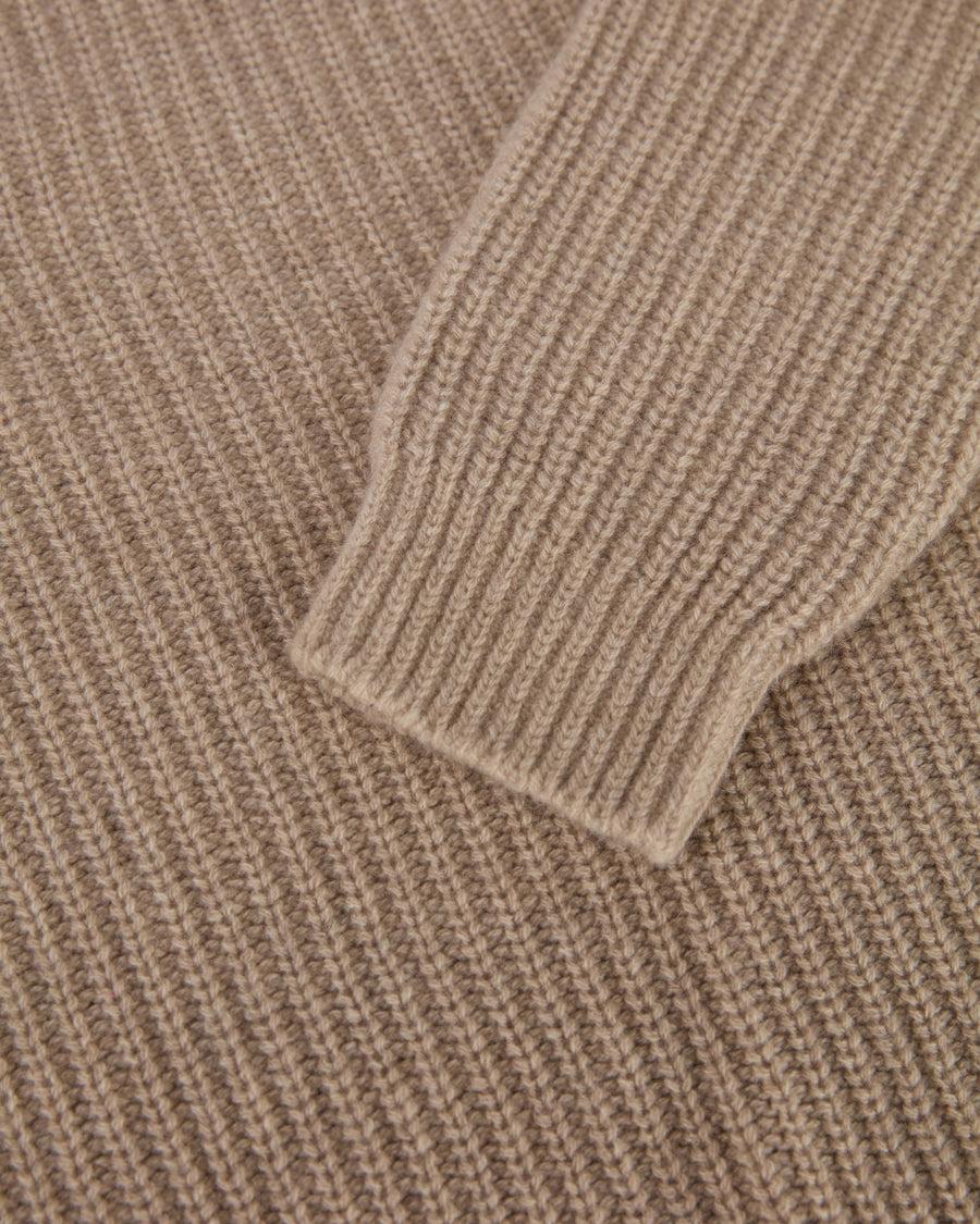Scaglione ROUND NECK PANNOCCHIA RAGLAN HYBRD CASHMERE SAND Duty-free