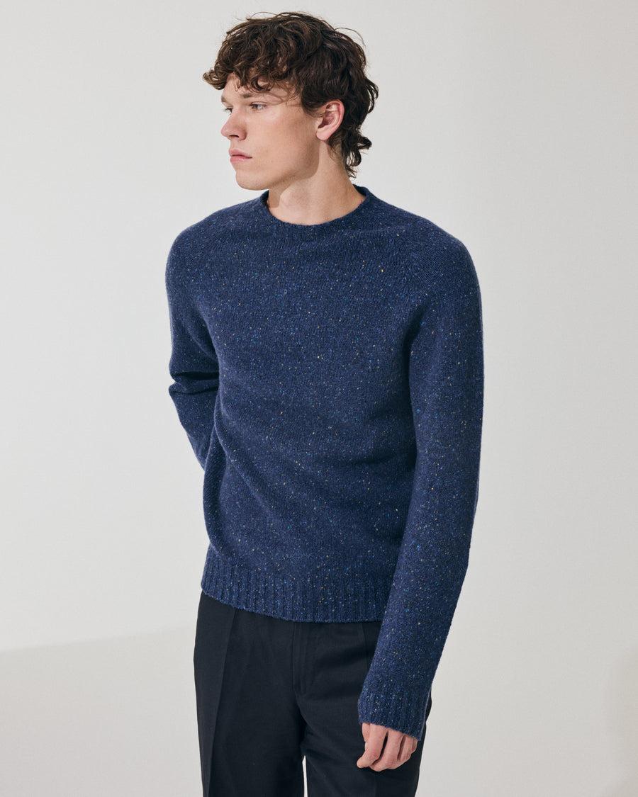 Scaglione ROUND NECK RAGLAN TWEEDMOULINE' ROYAL Shopping Online