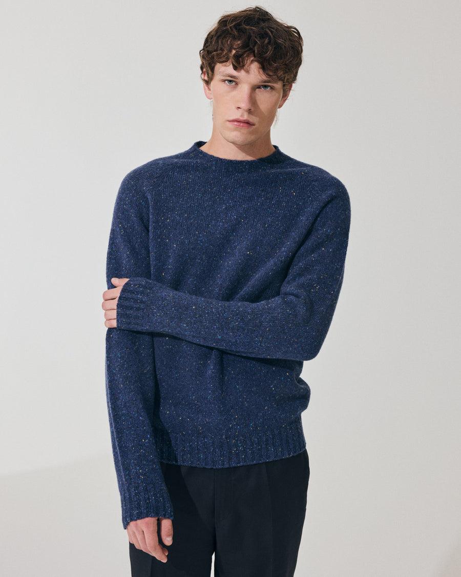Scaglione ROUND NECK RAGLAN TWEEDMOULINE' ROYAL Shopping Online