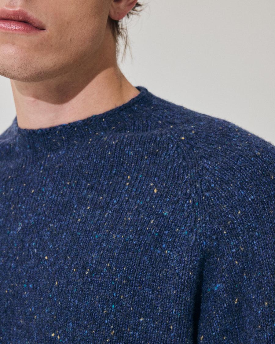 Scaglione ROUND NECK RAGLAN TWEEDMOULINE' ROYAL Shopping Online