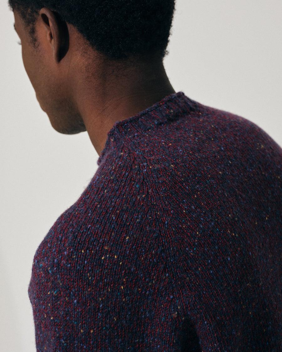 Scaglione ROUND NECK RAGLAN TWEEDMOULINE' NAVY Prezzo Ridotto
