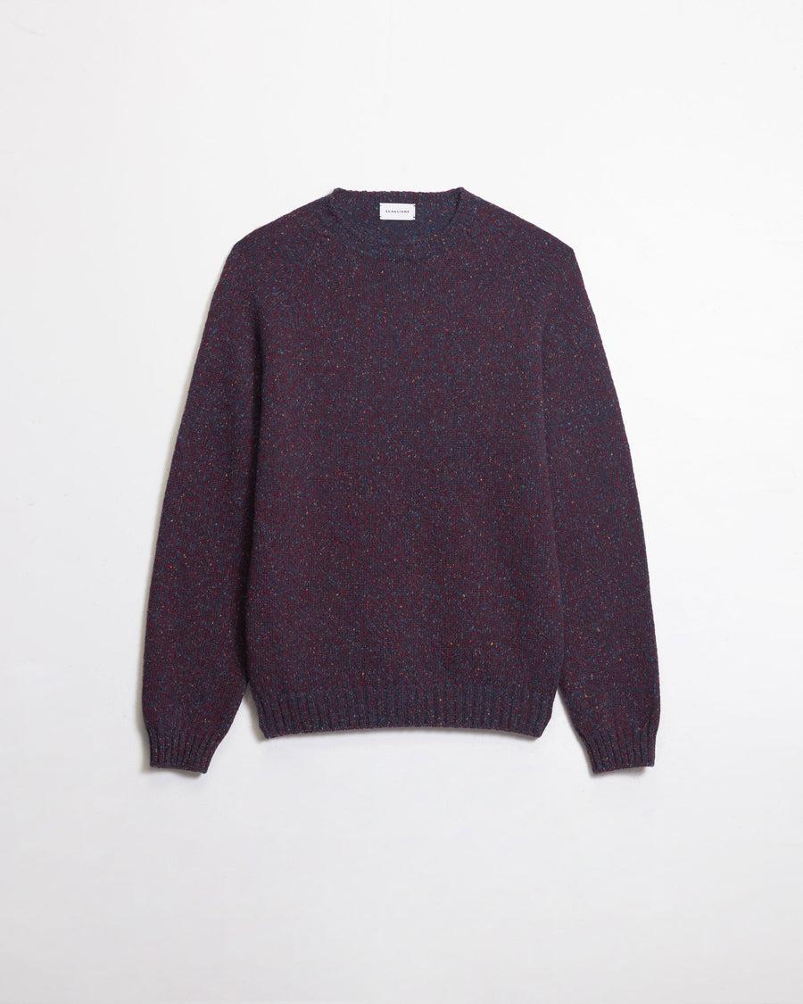Scaglione ROUND NECK RAGLAN TWEEDMOULINE' NAVY Prezzo Ridotto