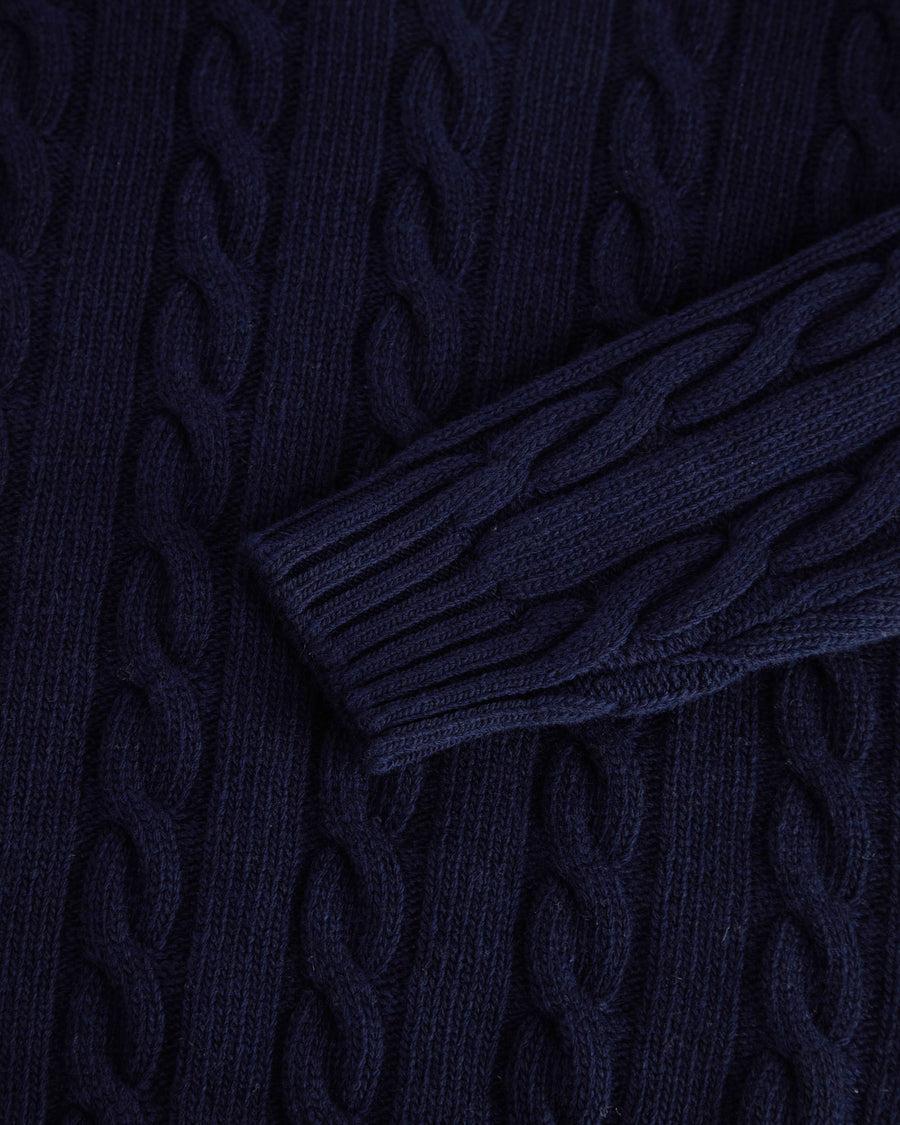 Scaglione TURTLE NECK CABLES MIX CASH NAVY Convenienza