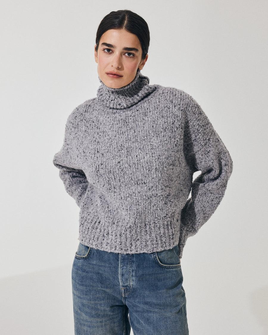 Scaglione MAXI PULL CASHMERE MULINE' GREY Sconto