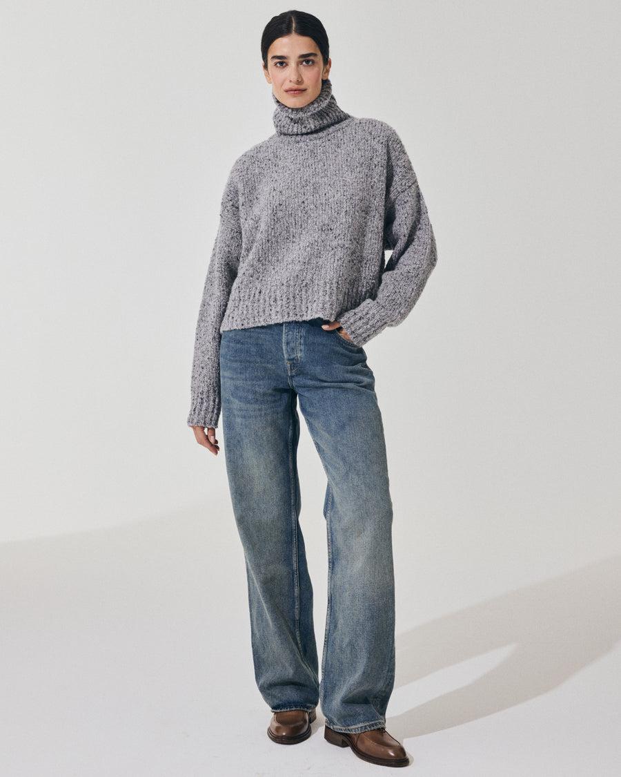 Scaglione MAXI PULL CASHMERE MULINE' GREY Sconto
