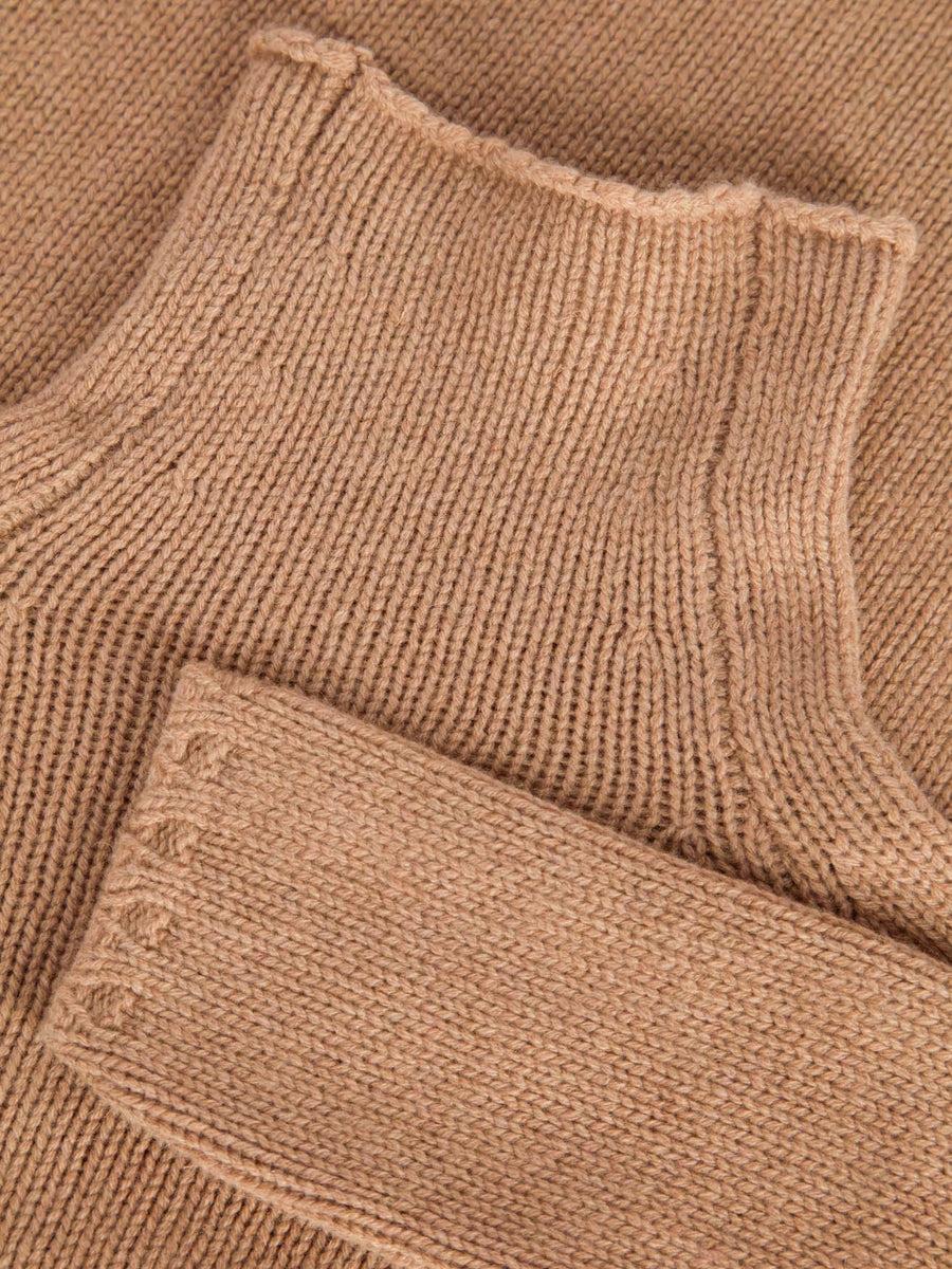 Scaglione MOCK NECK RAGLAN SUPERSOFT CARAMEL Vendita Calda