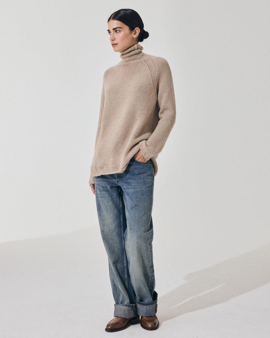 Scaglione MOCK NECK RAGLAN SUPERSOFT SAND Vendita Economica