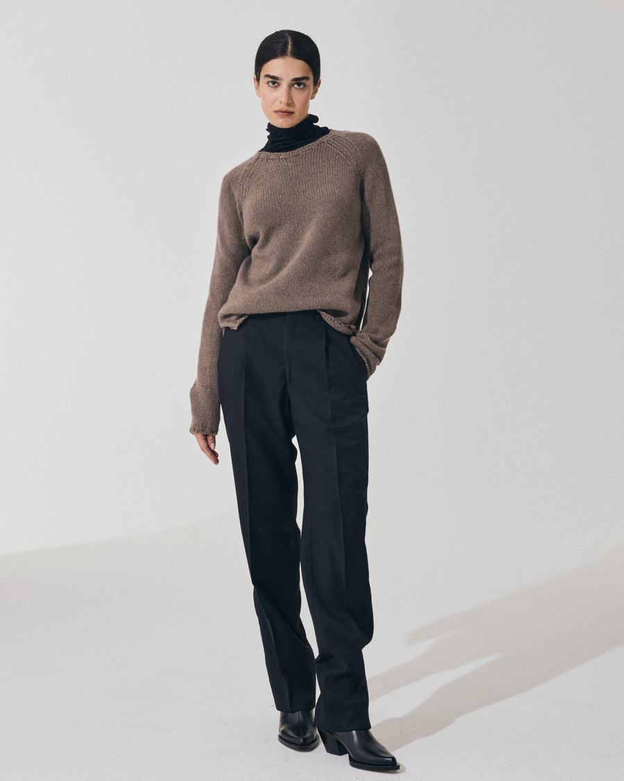 Scaglione BOAT NECK SUPER SOFT TAUPE In Saldo